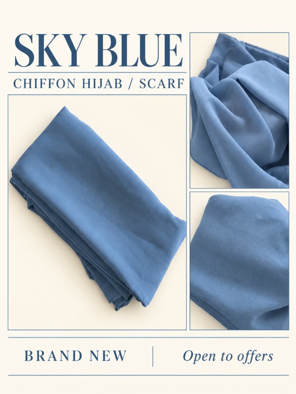 Sky Blue Chiffon Hijab